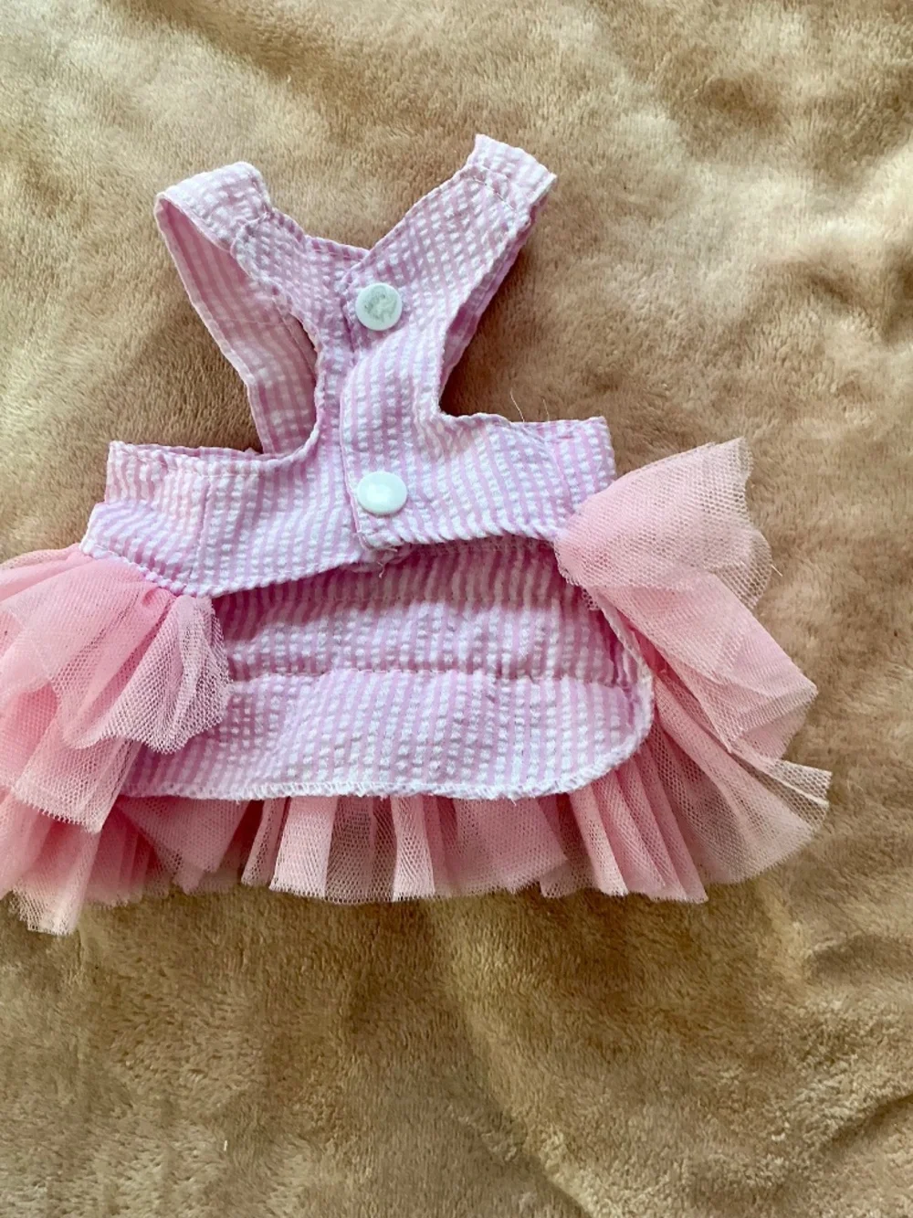 Beautiful pink gingham and tulle summer dress